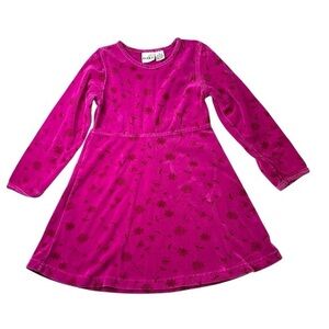 Circo Girls Dress Pink Floral Velour Long Sleeve Size Small